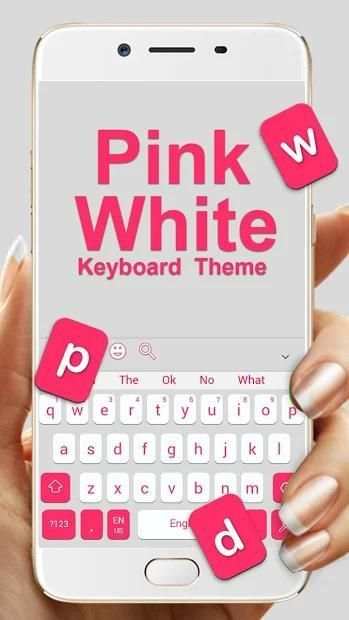 Pink White Keyboard Theme screenshot 3