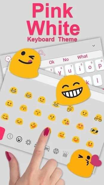 Pink White Keyboard Theme screenshot 2