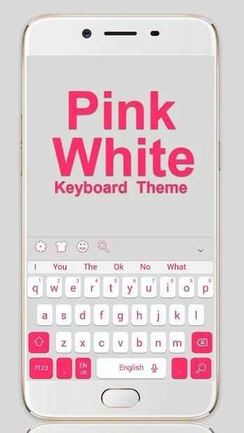 Pink White Keyboard Theme screenshot 4