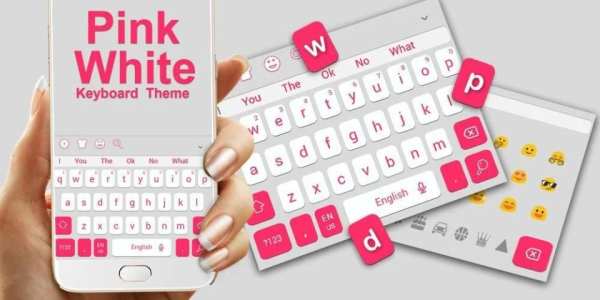 Pink White Keyboard Theme screenshot 1