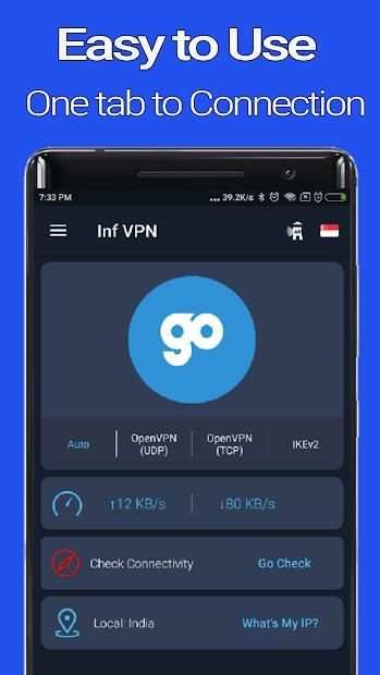 Infinity VPN - Free Fast & Secure Unlimited VPN screenshot 2
