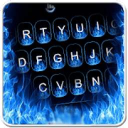 Blue Flaming Fire Keyboard Theme