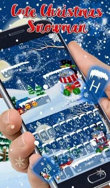 Cute Christmas Snowman Keyboard Theme स्क्रीनशॉट 2