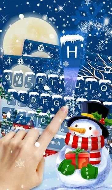 Cute Christmas Snowman Keyboard Theme स्क्रीनशॉट 1