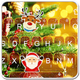 Golden Glitter Christmas Keyboard Theme أيقونة