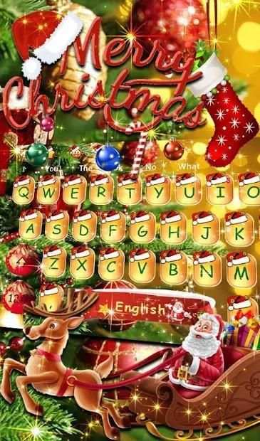 Gold Christmas Santa Keyboard Theme 2 تصوير الشاشة