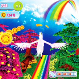 Unicorn Dash Fly Pegasus 3D HD आइकन