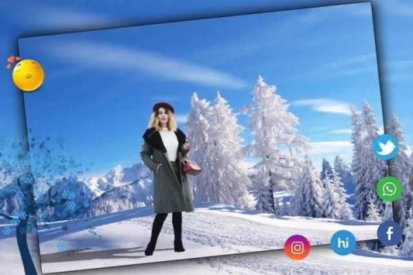 Snowfall Photo frame : Cut paste Editor स्क्रीनशॉट 5