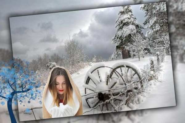 Snowfall Photo frame : Cut paste Editor स्क्रीनशॉट 1