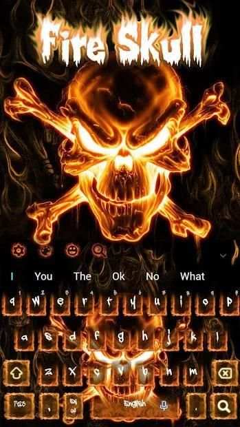 Fire Hell Skull Keyboard Theme screenshot 3