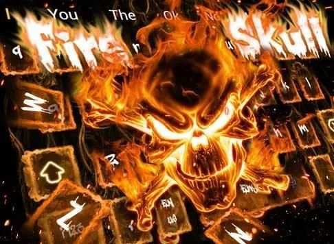 Fire Hell Skull Keyboard Theme screenshot 2