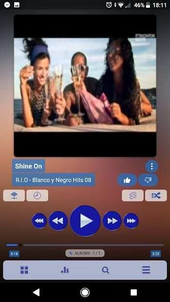 Poweramp v3 skin blue light स्क्रीनशॉट 1