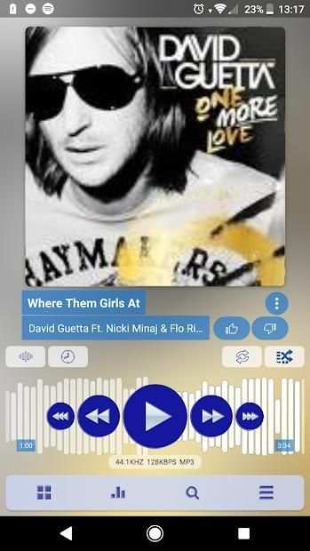 Poweramp v3 skin blue light स्क्रीनशॉट 2