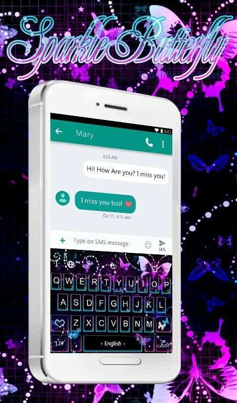 Sparkling Butterfly Keyboard screenshot 5