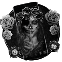 Black Rose Skeleton Lady Theme आइकन
