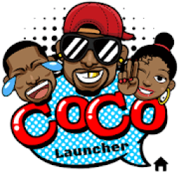 CoCo Launcher - Black Emoji, 3D Theme आइकन