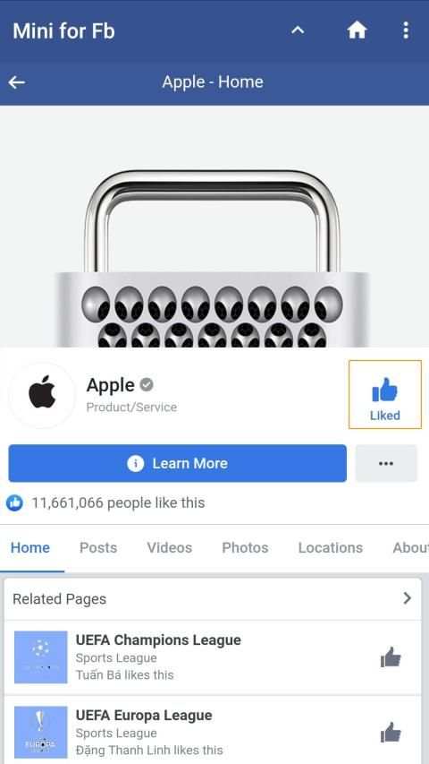 Mini lite for facebook स्क्रीनशॉट 1