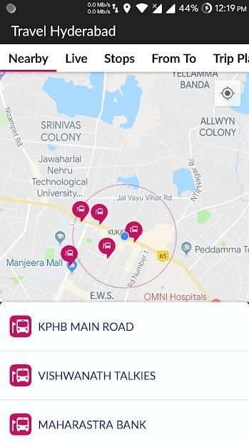 TSRTC - Travel Hyderabad Live City Bus Tracking screenshot 1