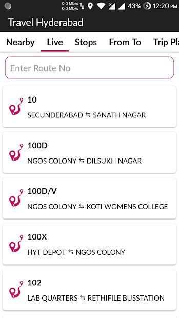 TSRTC - Travel Hyderabad Live City Bus Tracking screenshot 2