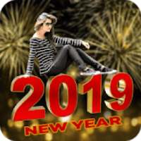 Welcome New Year 2019 Fire Work Photo Frame Editor on 9Apps