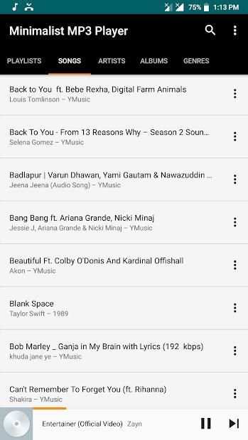 Minimalist MP3 Player - Audio Player स्क्रीनशॉट 2