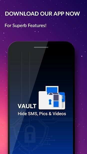 Vault Hide SMS,Pics & Videos - Hide Photo, Video 1 تصوير الشاشة