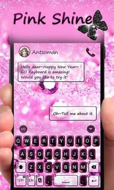 Pink Shine GO Keyboard Theme screenshot 2