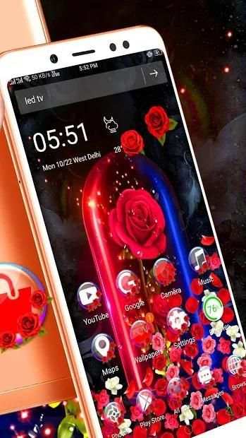 Crystal Rose Love Gravity Theme screenshot 2