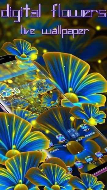 3D digital flowers theme screenshot 2