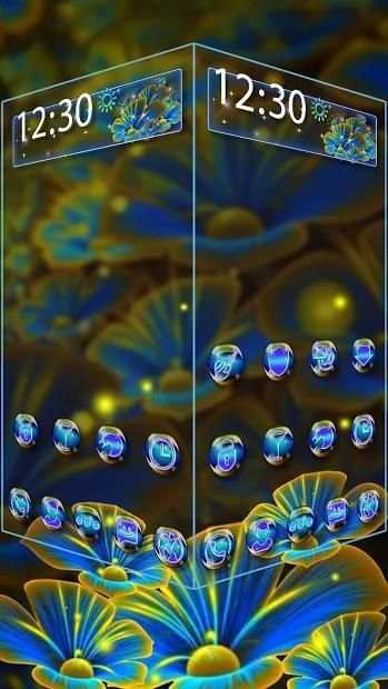 3D digital flowers theme screenshot 1