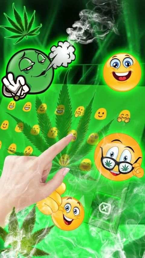 Cool Weed Rasta Smoke Keyboard Theme screenshot 4