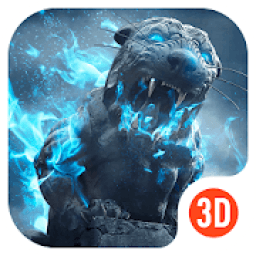ikon 3D Theme - Roaring Lion 3D Wallpaper&amp;Icon