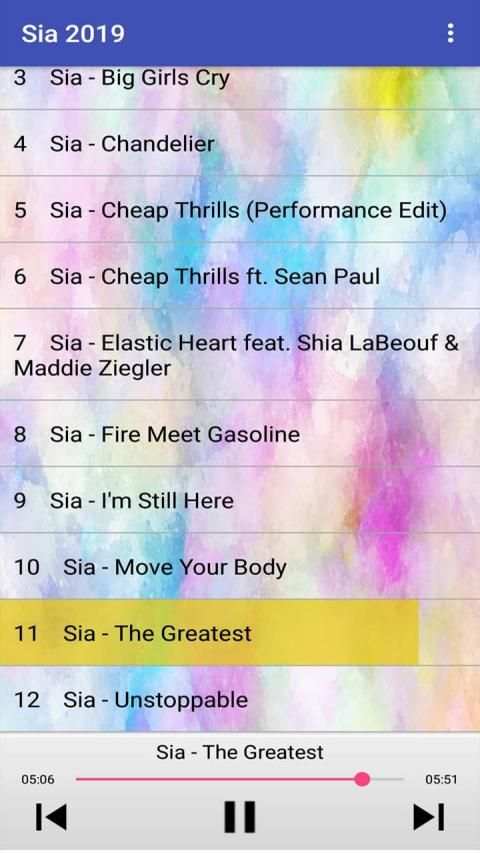 Sia Songs 2019 screenshot 1