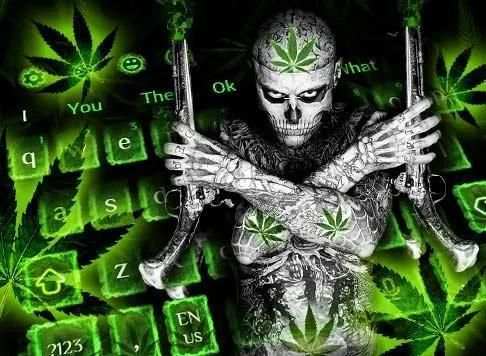 Gunman Weed Rasta Cool Keyboard screenshot 2