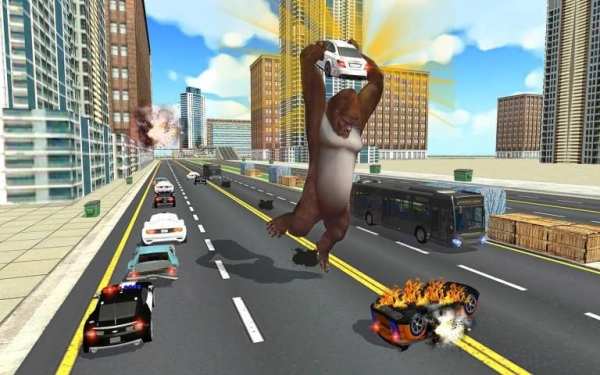 Angry Gorilla Kong Attack - City Rampage 2019 स्क्रीनशॉट 8