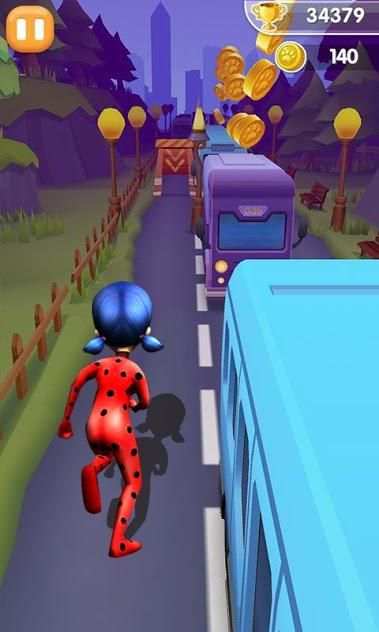 Subway Run Lady Bug Cat Noir Rush Adventure Dash скриншот 2