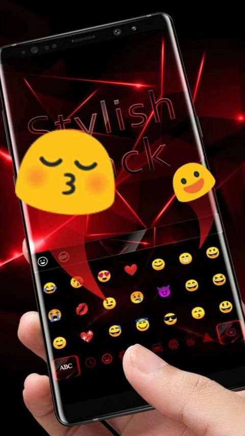 Stylish Black Red Light Keyboard स्क्रीनशॉट 1