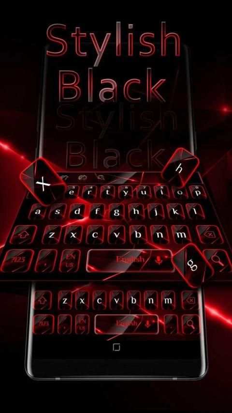 Stylish Black Red Light Keyboard स्क्रीनशॉट 3