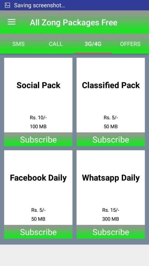 All 3g , 4g packages : Call , Internet, SMS स्क्रीनशॉट 5