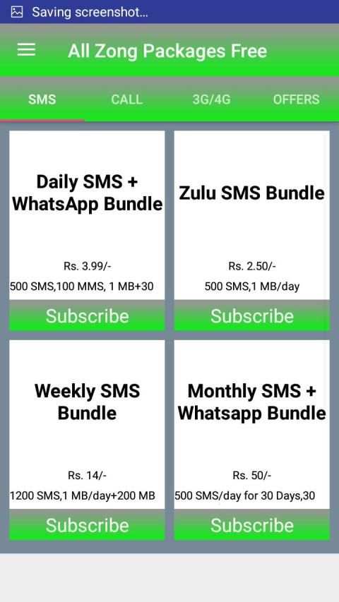 All 3g , 4g packages : Call , Internet, SMS स्क्रीनशॉट 4