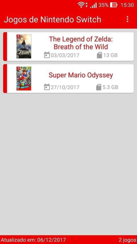 Lista de Jogos - Nintendo Switch screenshot 1