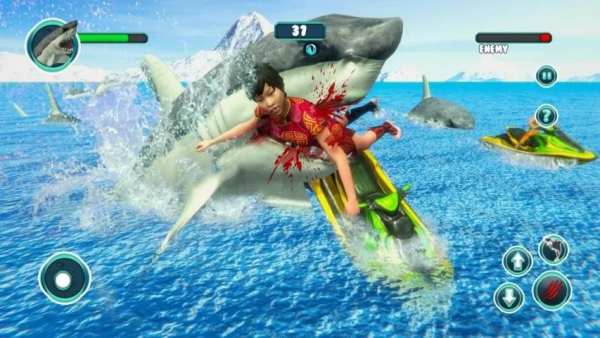 Shark Attack Game Simulator:Big Shark Games स्क्रीनशॉट 4
