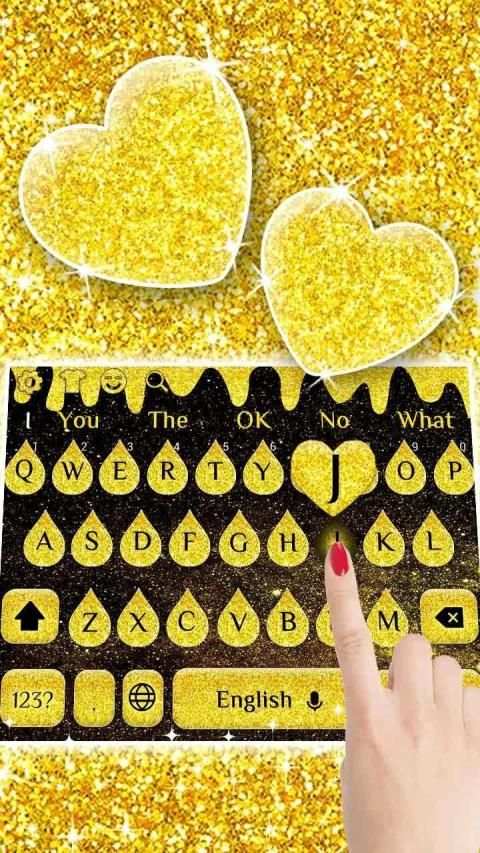 Gold liquid drop keyboard theme स्क्रीनशॉट 3