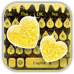 ikon Gold liquid drop keyboard theme