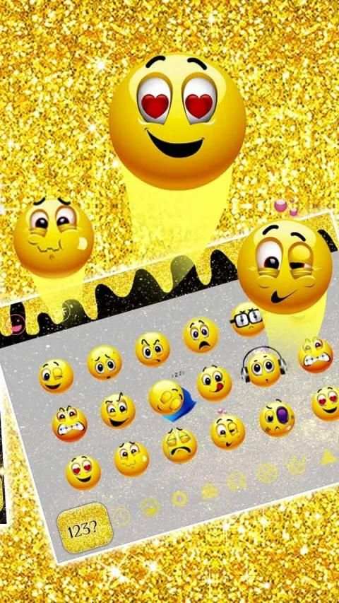 Gold liquid drop keyboard theme स्क्रीनशॉट 2