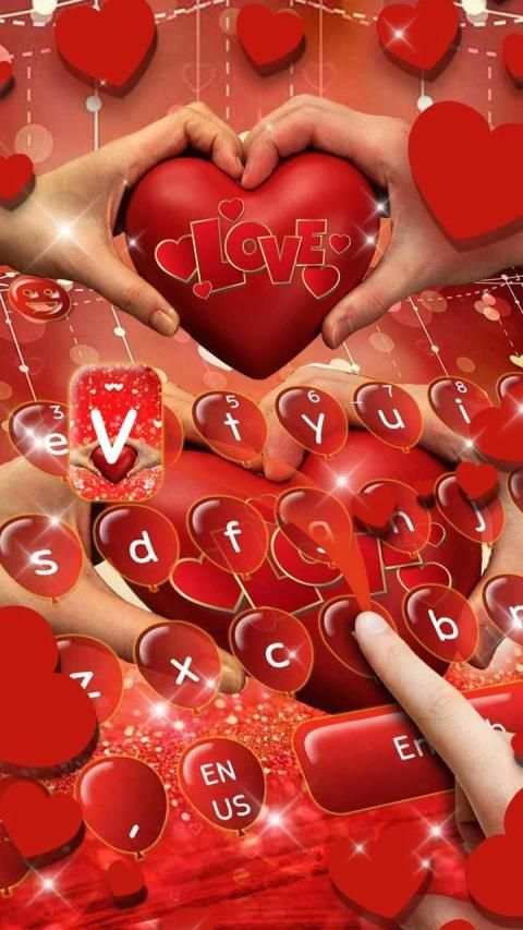 Romantic Love Heart Keyboard स्क्रीनशॉट 2