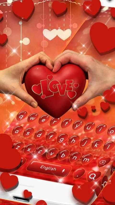 Romantic Love Heart Keyboard स्क्रीनशॉट 3