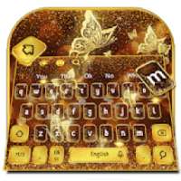 Elegant Golden Butterfly Keyboard