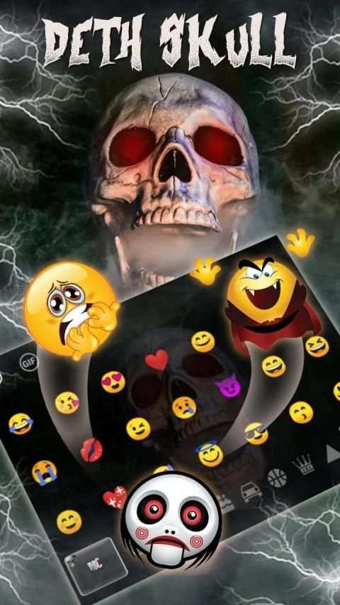 Horror Death Skull Keyboard Theme स्क्रीनशॉट 3