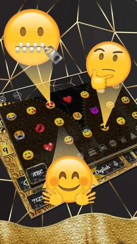 Luxury Gold Zipper Keyboard Theme स्क्रीनशॉट 1